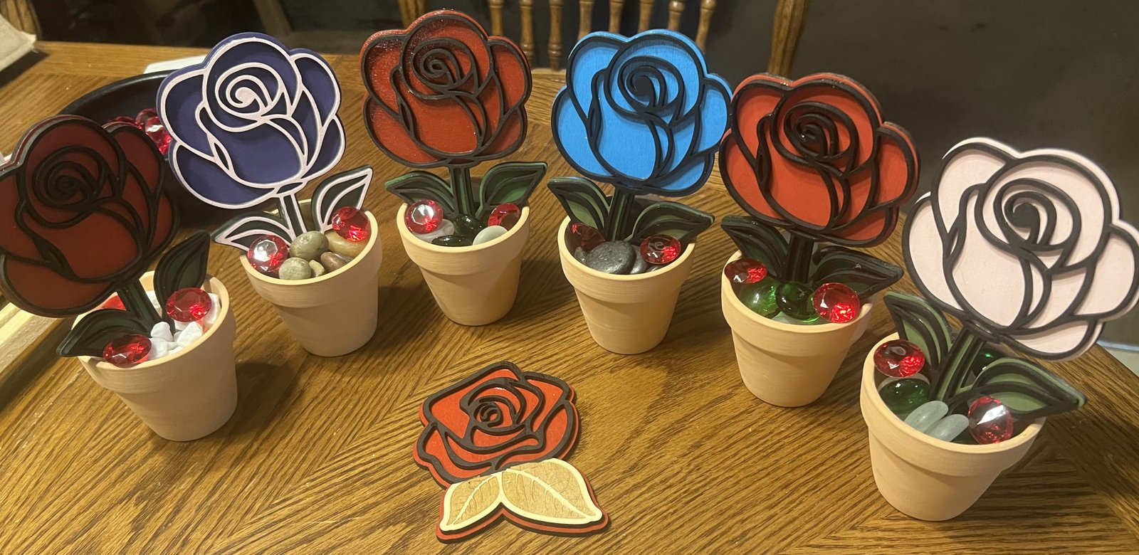 Laser Cut Wood Roses
